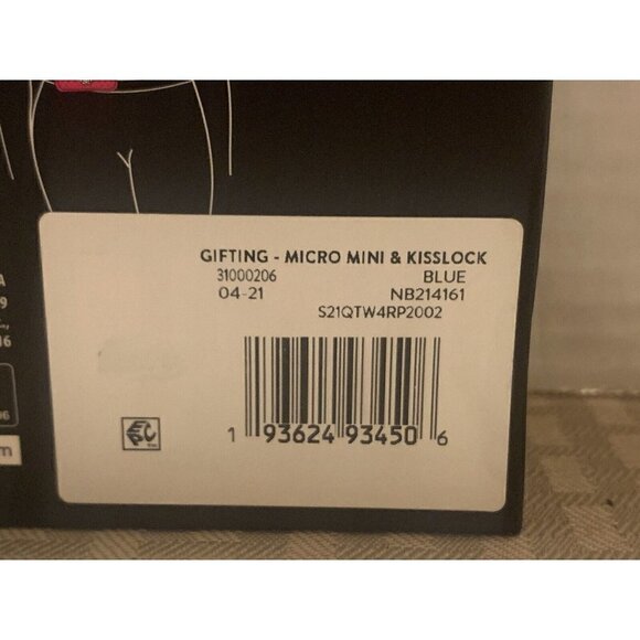 No Boundaries Crossbody Bag Kisslock Purse 2PC Set Blue Gold Silver Hardware - Picture 11 of 11